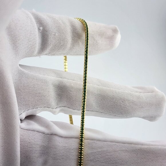 Luxurious 925 Silver Bracelet with Multi Green Stones – Brand New with Tags - Picture 7 of 10